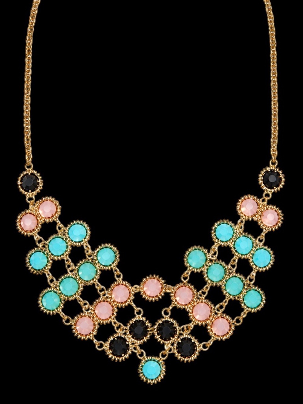 Kendra Scott Tiffany Necklace in London Blue, Turquoise, Black & Amethyst Glass